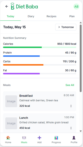Diet Baba Mobile App